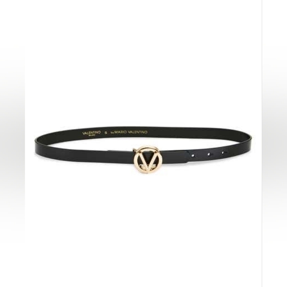 Mario Valentino Guisy Leather Logo Belt L